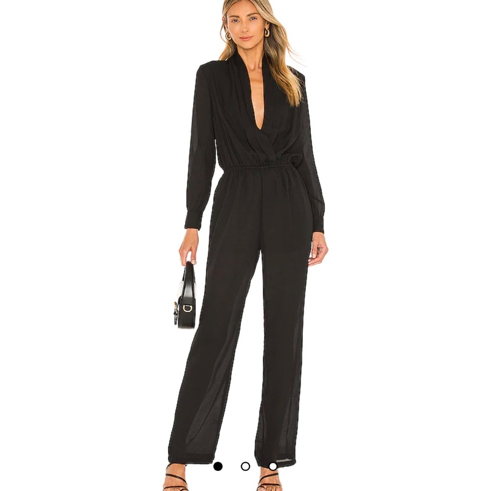 superdown Kaela Drape Neck Jumpsuit in Black Small
